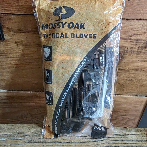 Mossy Oak‎ Tactical Gloves Rubber Guard Protective Full Finger Black Large - Picture 3 of 5